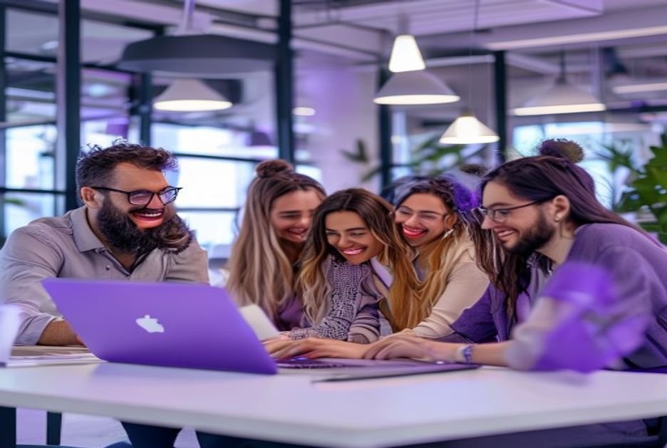A diverse team collaborating, managed on Graciax HRMS